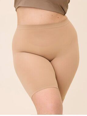 NEW The Thigh Society The WhispAir Cooling Anti-Chafe Slip Short Almond 9" XL/2X